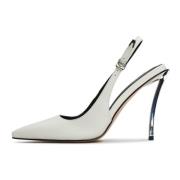 Cesare Gaspari Pumps med metallstiletthäl - Vit White, Dam