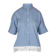 Semicouture Spets Poplin Skjorta Blue, Dam