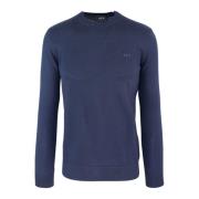 A.P.C. Blå Tröja Regular Fit Rund Hals Broderad Logotyp Blue, Dam