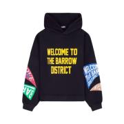 BARROW Hoodie med Multicolor Ärmtryck Black, Herr