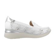 PITILLOS Stiliga Loafers med Skuren Design White, Dam