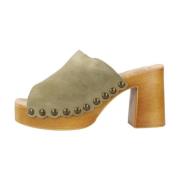 MTNG Stiliga Heeled Mules Sandaler Green, Dam