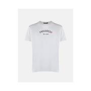 Dsquared2 Bomull Logo Print T-shirt Vit White, Herr