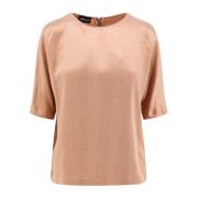 GIORGIO Crew-neck Top Pink, Dam