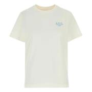 A.P.C. Bomull T-shirt med Designers Code White, Herr