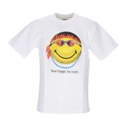 MARKET Smiley Print Vit Tee White, Herr