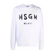 MSGM Sweatshirts White, Herr