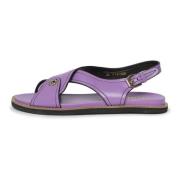 Cesare Gaspari Platta sula klassiska sandaler Purple, Dam