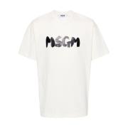 MSGM Penseldrag Logo T-shirts och Polos White, Herr