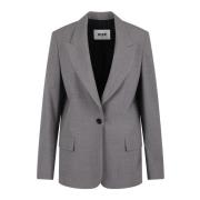 MSGM Blazer med applikation och logotyp Gray, Dam