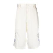 BLUEMARBLE Vita Broderade Satinshorts White, Herr