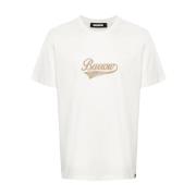 BARROW Crew Neck T-shirt med Tryck fram och bak White, Herr