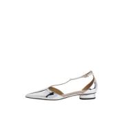 STUDIO AMELIA Silver Ballerina Flats Gray, Dam