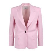 MSGM Blazer med applikation och logotyp Pink, Dam