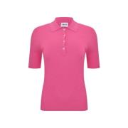 P.A.R.O.S.H. Bomullspolo T-shirts i Rosa Pink, Dam