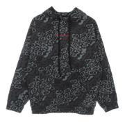 VISION OF SUPER Leopard Lättvikts Hoodie Svart Black, Dam