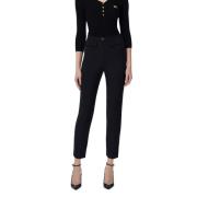 Elisabetta Franchi Svarta Slim Fit Stretchbyxor Black, Dam