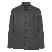 A.P.C. Ullblandad Skjortjacka med Fickor Gray, Herr