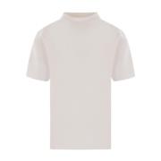 CFCL Vit texturerad T-shirt med hög-låg fåll Beige, Herr