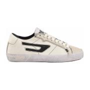 Diesel Låga lädersneakers med gummisula White, Dam