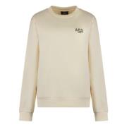 A.P.C. Bomullsweatshirt med kontrasterande logotyp Beige, Dam