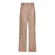 MSGM Beiga Cargo Byxor med Breda Ben Beige, Dam