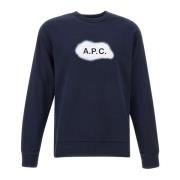 A.P.C. Blå Bomullssweatshirt för Män Blue, Herr