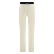 MSGM Elastiska yllebyxor med fickor Beige, Dam