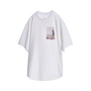 A.A. Spectrum Vit Oversized Tee med Brösttryck White, Herr