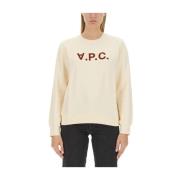 A.P.C. Klassisk 'Live' Sweatshirt Beige, Dam