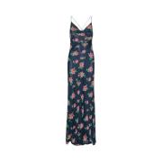 ROTATE Birger Christensen Chiffon Maxi Slip Dress Multicolor, Dam