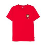 Moschino Röda Crew Neck T-shirts och Polos Red, Herr