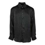 MSGM Silkeblandning Skjorta Black, Herr