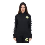 BARROW Svart hoodie med logotryck Black, Dam