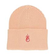 VISION OF SUPER Flames Logo Beanie Peach Hat Orange, Unisex