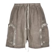 Rick Owens Brun Bomull Bermuda med Cargo Fickor Brown, Herr