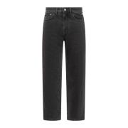 GCDS Straight Jeans Black, Herr