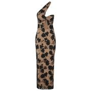 ROTATE Birger Christensen Floral Beads Midi Dress Black, Dam