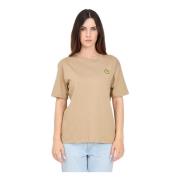 BARROW Brun T-shirt med logotryck och rund hals Beige, Dam