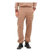 WALES BONNER Grafisk Jacquard Track Pants Brown, Herr