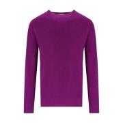 AMARÁNTO Lila Ull Crewneck Jumper Purple, Herr