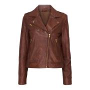 BTFCPH Bikerjacka i läder 100066 Brown, Dam