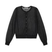 MALIPARMI Tulle Cardigan Black, Dam