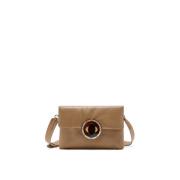 MALIPARMI Puffy Crossbody Väska med Juvelspänne Brown, Dam