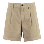 DEPARTMENT FIVE Bomulls Bermuda Shorts med Fickor Beige, Herr