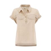 PANICALE Blouses Beige, Dam