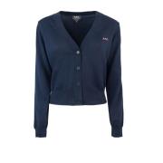 A.P.C. V-ringad Cardigan Sweaters Blue, Dam