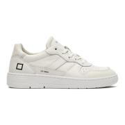 D.A.T.E. Ivory Läder Låga Sneakers Beige, Dam