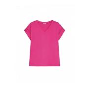 Pennyblack Kimonoärm V-ringad Bomull T-shirt Pink, Dam