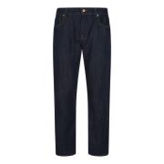 7 For All Mankind Lätt Linne Straight Leg Jeans Blue, Herr